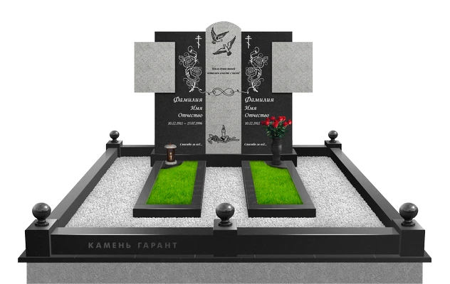Мемориальный комплекс с поребриком из гранита